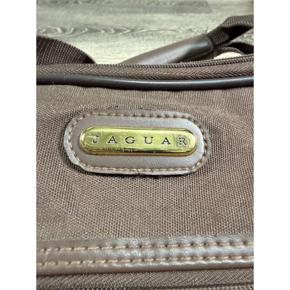 Jaguar JC Penney Vintage Brown Canvas Duffel Bag Carry On Travel Luggage Rare